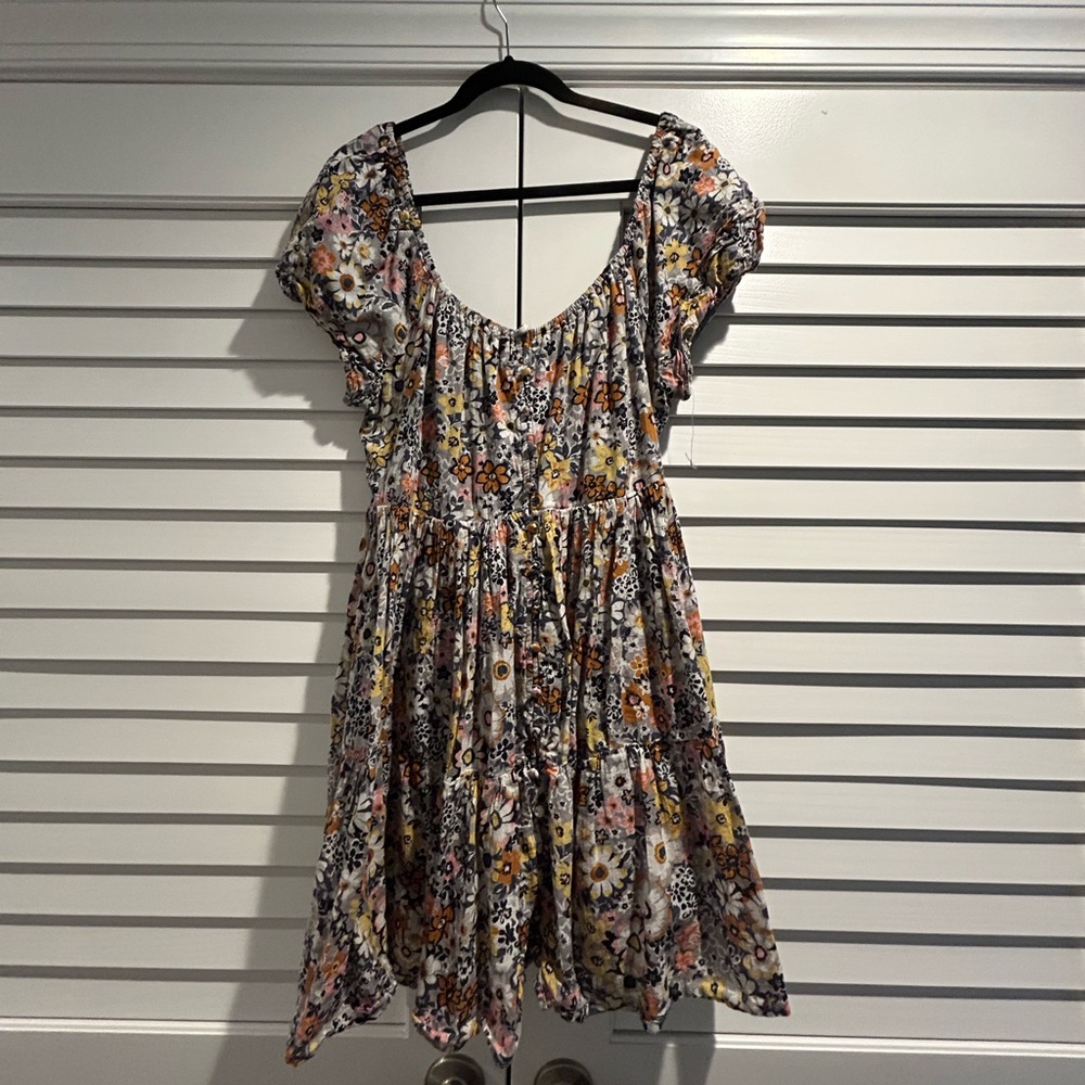 Floral Grey Size XL babydoll dress